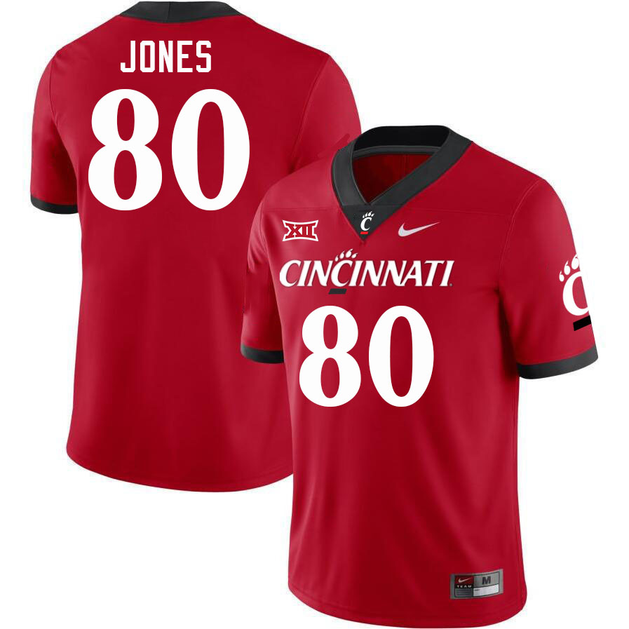 Cincinnati Bearcats #80 Elijah Jones College Football Jerseys Stitched-Red